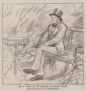Sir R Owen en su jardín en Sheen Lodge de Theodore Blake Wirgman